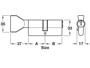 Pro Cyl Key+Turn 30x30mm Brs MN Dif