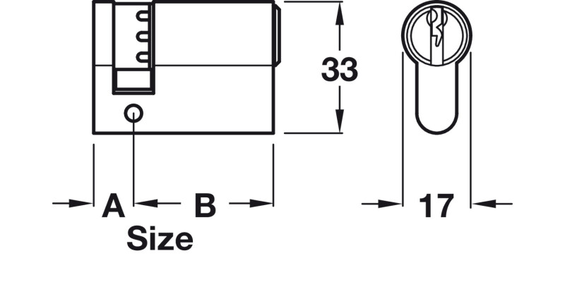 Pro Cyl Sgl One 35x10mm Brs MN KA