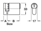 Pro Cyl Sgl One 35x10mm Brs MN KA