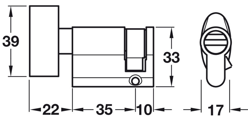 Half Cylinder w Thumbturn Brass SN