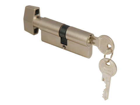 Profile Cylinder, Key One Side, Thumbturn Other Side, with Anti-Drilling Protect