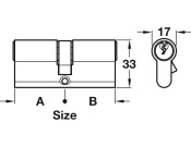 Euro Dbl Cylinder 30/30mm SN Differ