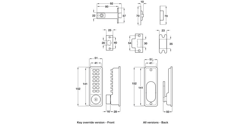 Economy Mechanical Digital Lock Key SC