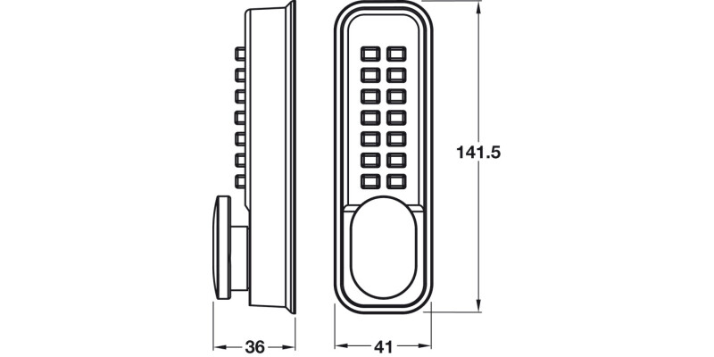 Mec Digital Lock Econ Pat 141.5x41mm SC
