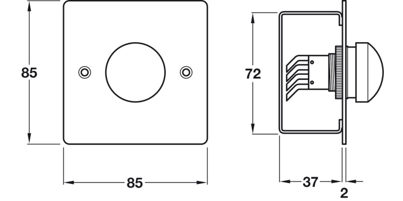 Exit Switch-Green Domed HD 85x85mm BSS
