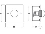 Exit Switch-Green Domed HD 85x85mm BSS