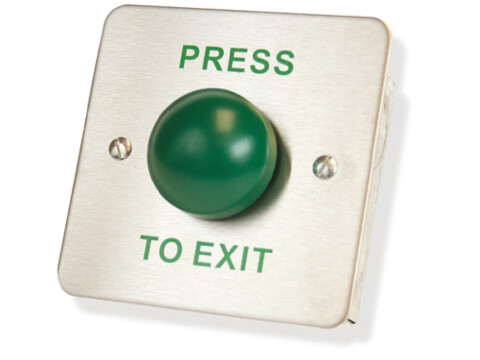 Exit Switch-Green Domed HD 85x85mm BSS