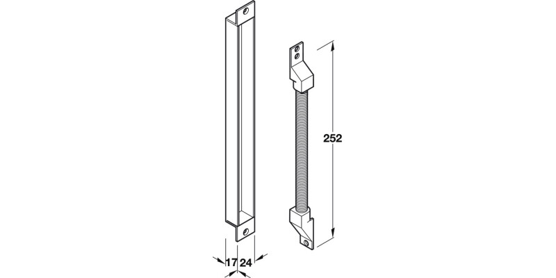 Door Loop 252x24mm Concealed Steel CP