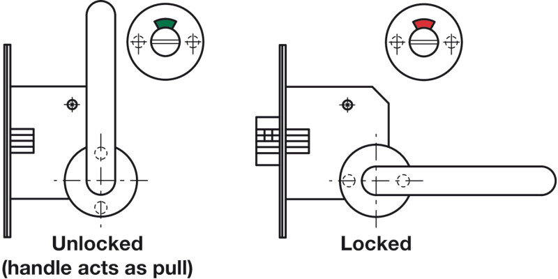 Disabled WC Lever Handle+Lock Set UH SSS