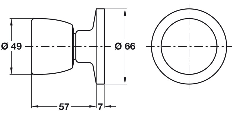 Entrance Lock Knob Set 70mm Steel SB