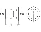 Entrance Lock Knob Set 70mm Steel SB