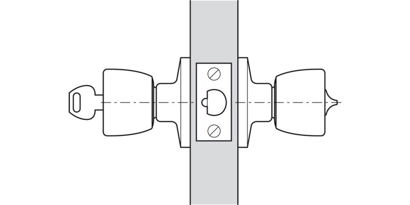 Entrance Lock Knob Set 70mm Steel SB