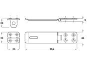 Safety Hasp+Staple 174mm St Blk Ant