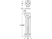 Barrel Bolt Cranked 32x102mm Brass PB