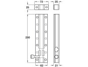 Heavy Duty Tower Bolt 250x62mm St Pewter