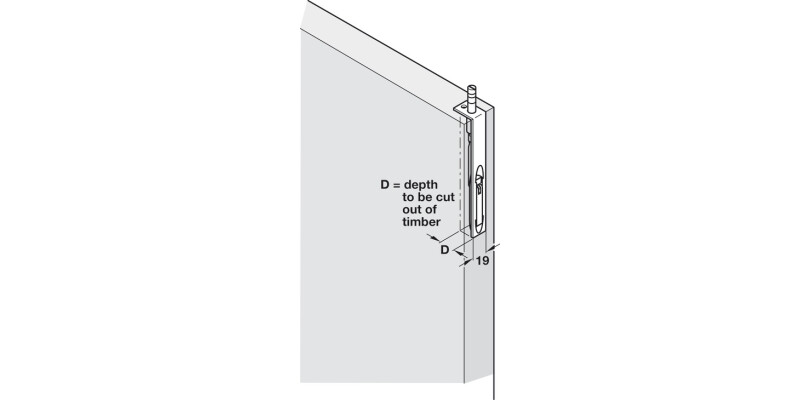 Lvr Act Flushbolt 203x19x38mm Brs SNP