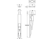 Lvr Act Flushbolt 203x19x38mm Brs PB
