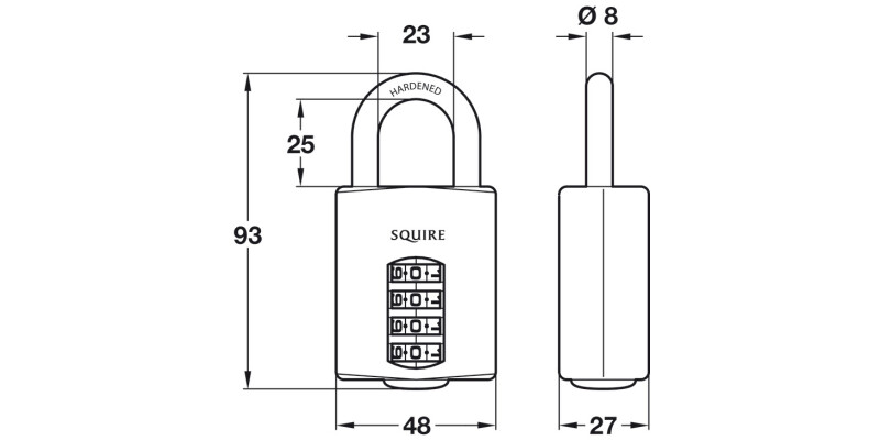 Combination Padlock 4096 Shackle Open