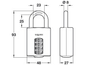 Combination Padlock 4096 Shackle Open