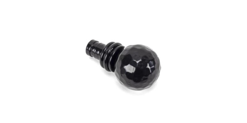 Black Hammered Ball Curtain Finial (pair)