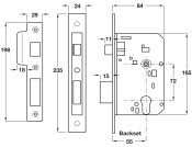 Mortice Cyl Escape Sashlock 84mm SSS