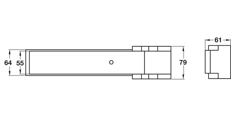 Touch Bar Mortice Actuated 692-900mm Slv