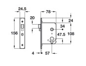 Touch Bar Mortice Actuated 692-900mm Slv