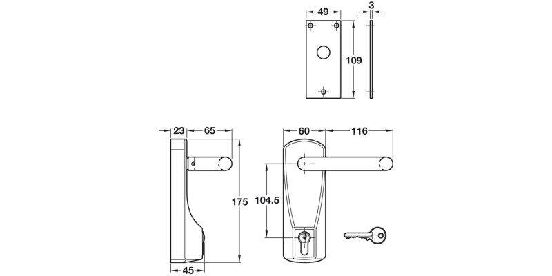 Outside Access Device w Lever Slv