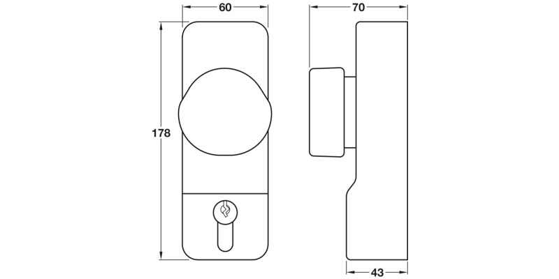 Outside Access Device 178x60mm Alu Slv