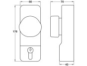 Outside Access Device 178x60mm Alu Slv