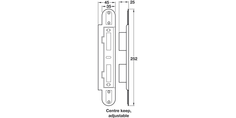 Multipoint Deadbolt 3 45mm Brs/SZP BOM