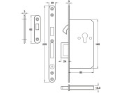 Mortice Cyl Sliding Dr Hookbolt Lock SSS