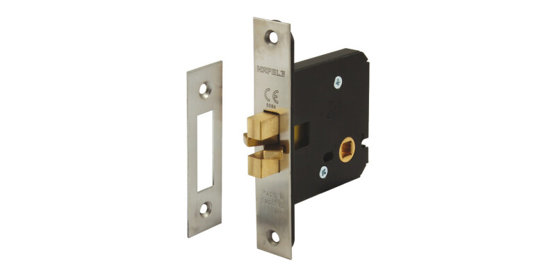 Bathroom Lock, Mortice, Clawbolt, for Sliding Doors, Case Size 76 mm