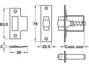 Mortice Adj Roller Bolt Catch 45mm SSS