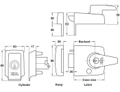 BS 8621 Nightlatch Keyless 60/90mm SC