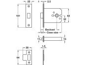 Mortice Box Latch 57/76mm SS