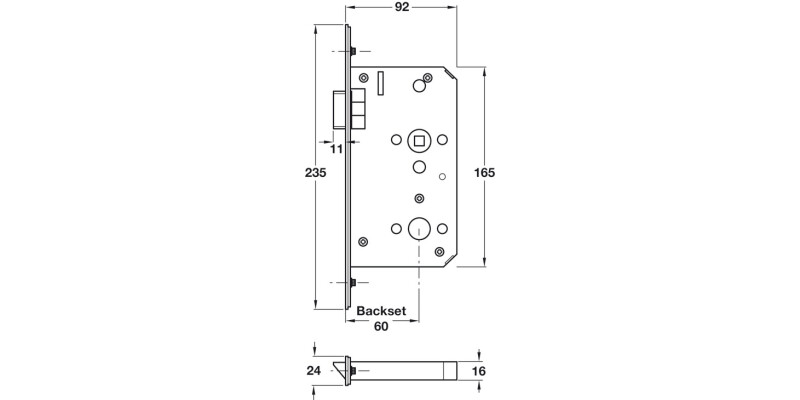 Startec Mort Latch 60/92mm SSS