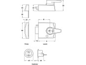 Dbl Lock Rim Nightlatch 90/90mm SN/SC