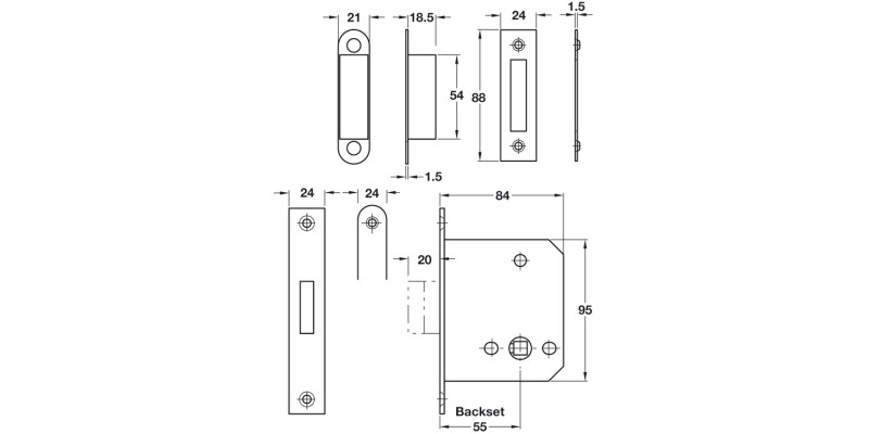Startec DIN Mort Toiletlock 55/84mm SSS