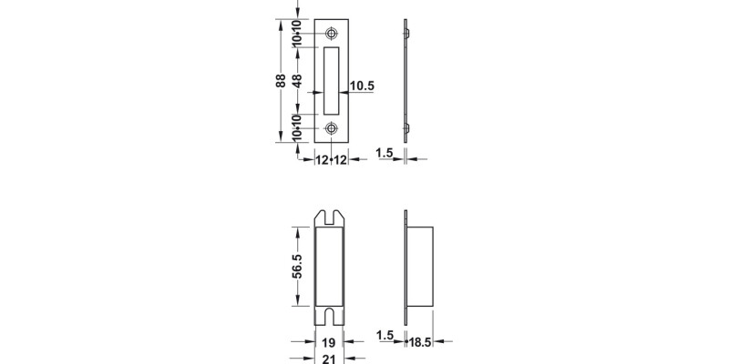 Startec DIN Mortice Deadlock 55/54mm SSS