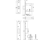 5 Lvr Mortice Deadlock 57/76mm PB KA