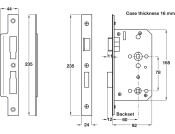Startec Mortice Bathlock Sqr 60/92mm SSS