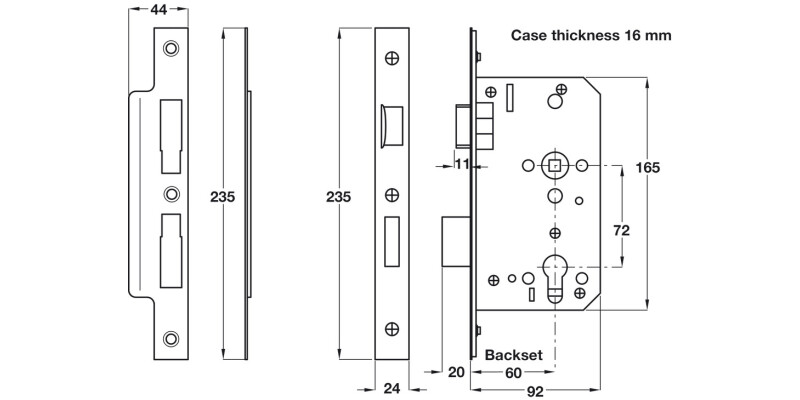 Startec Mort Cyl Sashlock 60/92mm SSS