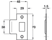 Tubular Mortice Latch HD 60/80mm SS
