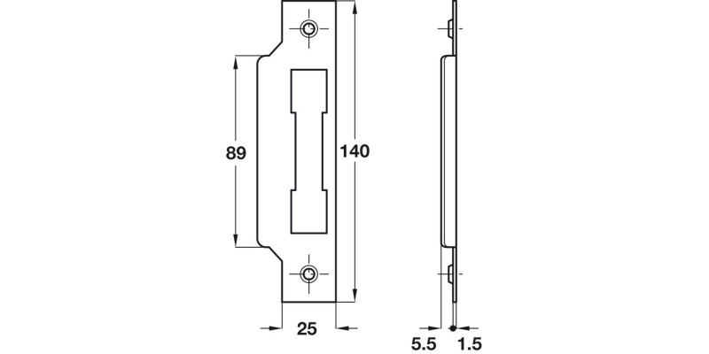 Horiz Mortice Cyl Sashlock 57/151mm SB