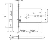 Horiz Mortice Cyl Sashlock 57/151mm SS