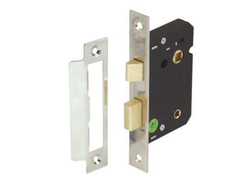Bathroom Lock, Mortice, Latchbolt Operated by Lever Handles, Deadbolt by Turn/Em