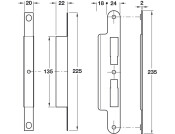 Startec Mortice Bathlock Rad 60/92mm SSS