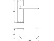 Lvr Hdls/Plt D20x151x44mm Latch Alu SAA