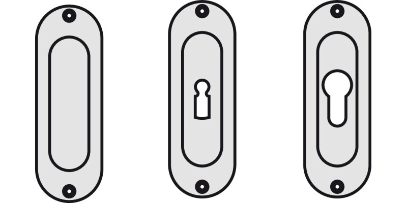 FSB Flush Pull Hdl Rnd 120x40mm Alu Slv